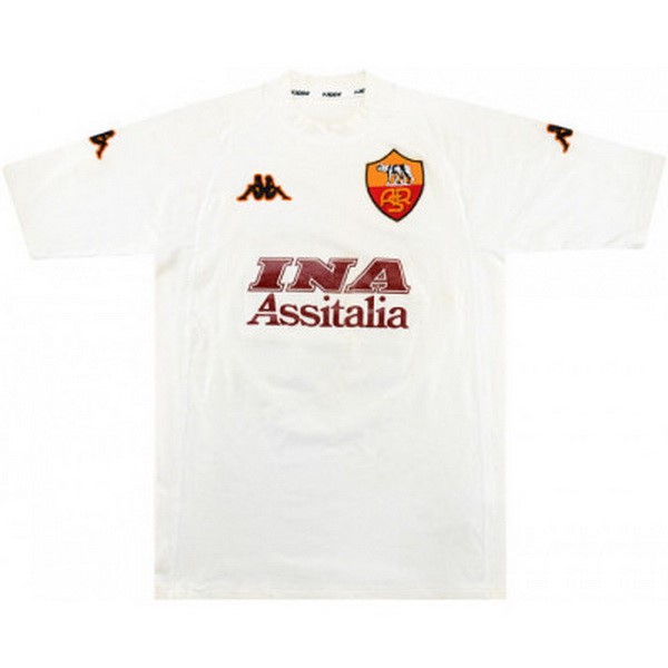 Tailandia Camiseta As Roma Replica Segunda Ropa Retro 2000 2001 Blanco